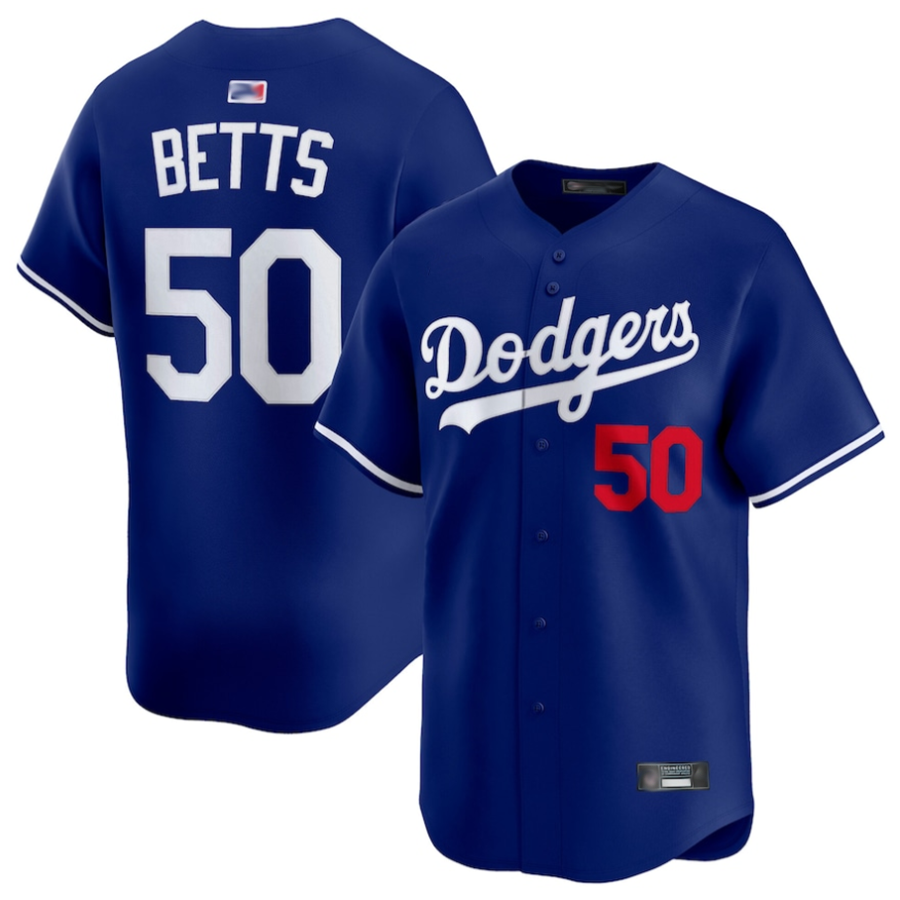 LA.Dodgers #50 Mookie Betts Player Royal Limited Baseball Jerseys baseball jersey product view 1