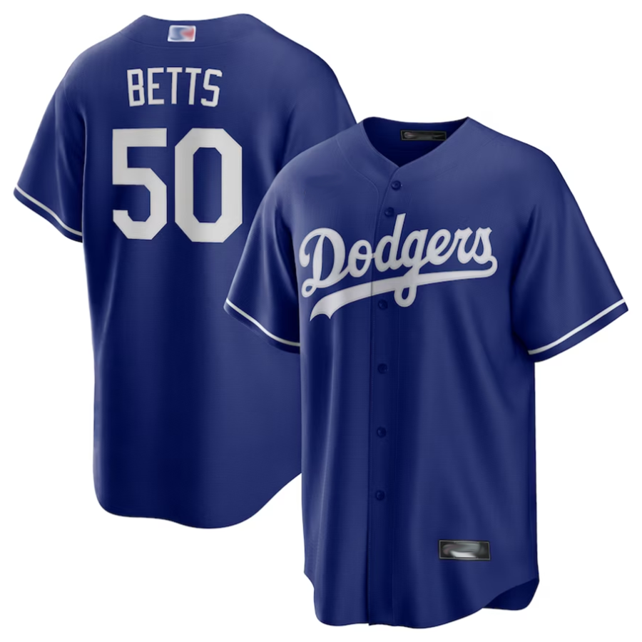 LA.Dodgers #50 Mookie Betts Player Royal Replica Game Baseball Jerseys baseball jersey product view 1