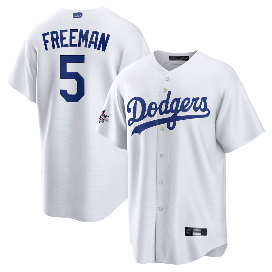 LA.Dodgers #5 Freddie Freeman Player White All-Star Game Home Replica Baseball Jerseys baseball jersey product view 1