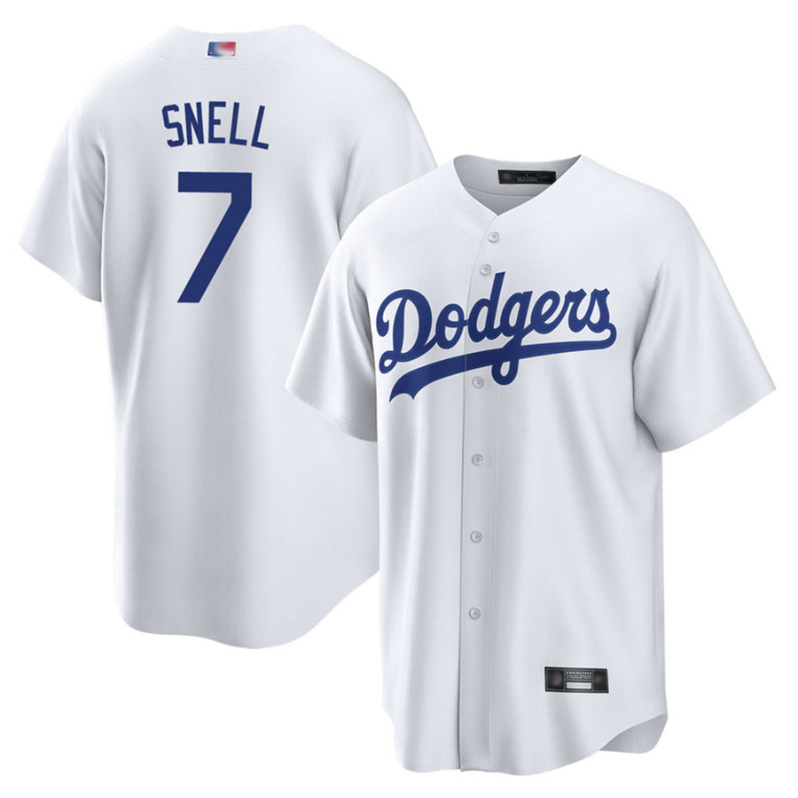 LA.Dodgers #7 Blake Snell Player White Home Replica Baseball Jerseys baseball jersey product view 1