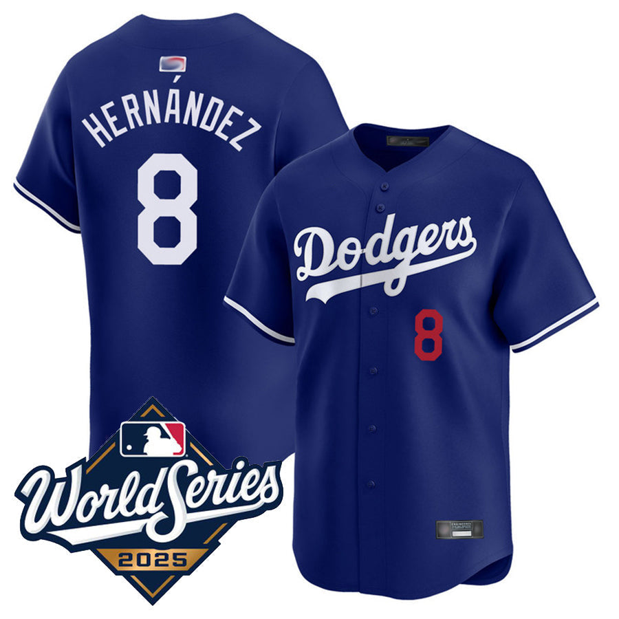 LA.Dodgers #8 Enrique Hernandez Player Royal Home Limited World Series Baseball Jerseys baseball jersey product view 1