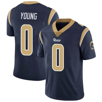 LA.Rams #0 Byron Young Player Navy Vapor Limited Football Jerseys football jersey product view 1