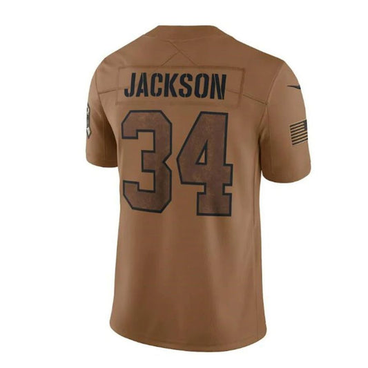 #34 Bo Jackson Player LV.Raiders Brown Salute To Service Limited Football Jerseys football jersey product view 1