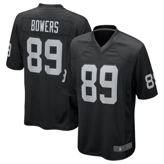 #89 Brock Bowers Player LV.Raiders Black Game Football Jerseys football jersey product view 1