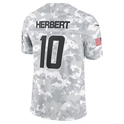 LA.Chargers #10 Justin Herbert Player Arctic Camo Salute to Service Limited Stitched American Football Jerseys football jersey product view 1