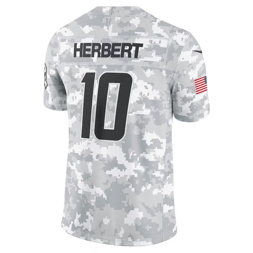LA.Chargers #10 Justin Herbert Player Arctic Camo Salute to Service Limited Stitched American Football Jerseys football jersey product view 1