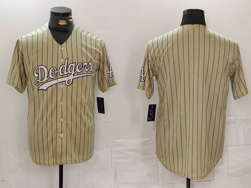 LA.Dodgers Blank Player Jersey Cream Pinstripe Stitched Cool Base Baseball Jerseys baseball jersey product view 1