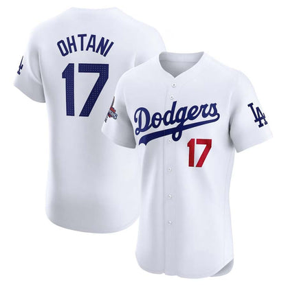 LA.Dodgers #17 Shohei Ohtani White World Series Champions Home Elite Player Stitched Baseball Jerseys baseball jersey product view 1