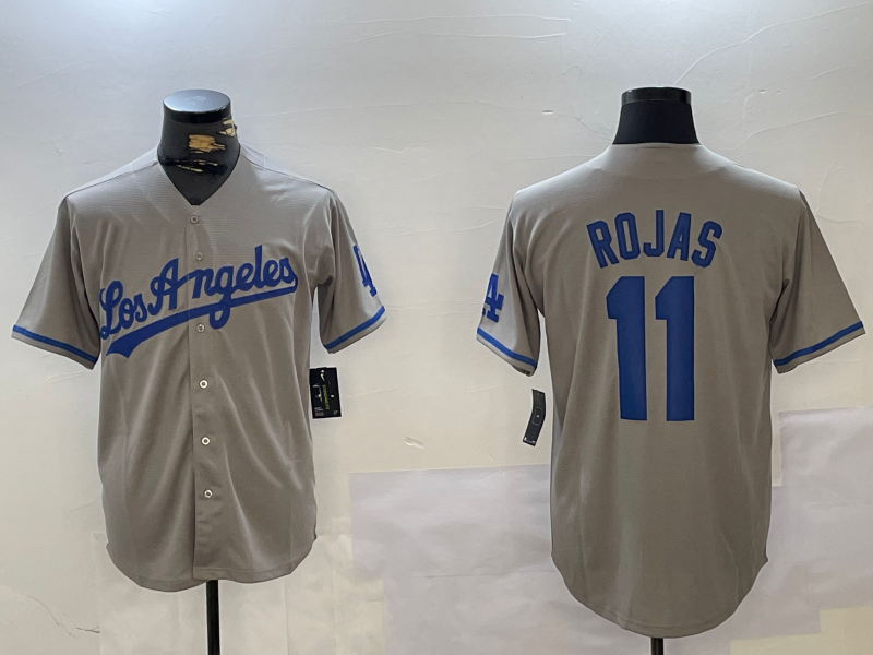 LA.Dodgers #11 Miguel Rojas Grey Player Game Jersey Cool Base Stitched Baseball Jerseys baseball jersey product view 1