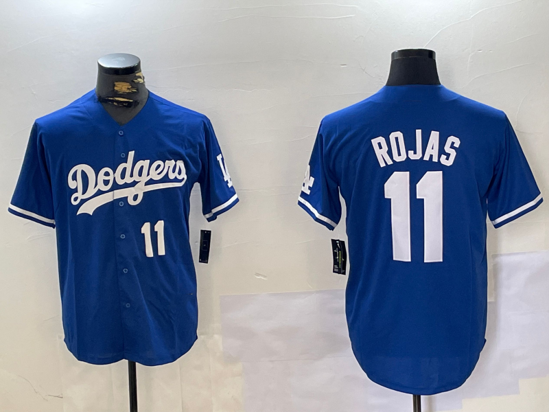 LA.Dodgers #11 Miguel Rojas Player Blue Cool Base Stitched Baseball Jerseys baseball jersey product view 1