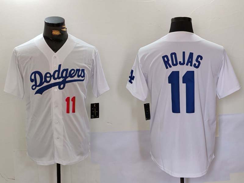 LA.Dodgers #11 Miguel Rojas Player White Jersey Cool Base Stitched Baseball Jerseys baseball jersey product view 1