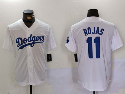 LA.Dodgers #11 Miguel Rojas Player Jersey White Cool Base Stitched Baseball Jerseys baseball jersey product view 1