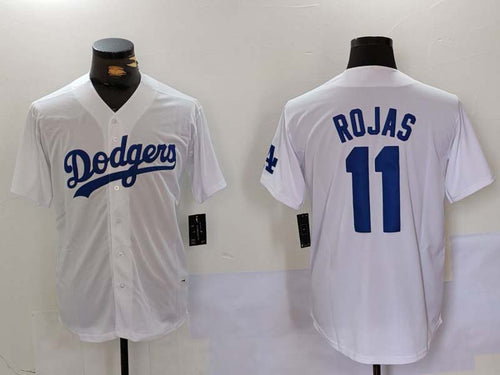 LA.Dodgers #11 Miguel Rojas Player Jersey White Cool Base Stitched Baseball Jerseys baseball jersey product view 1