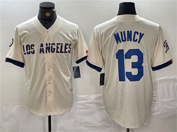 LA.Dodgers #13 Max Muncy Player Cream Stitched Baseball Jerseys baseball jersey product view 1