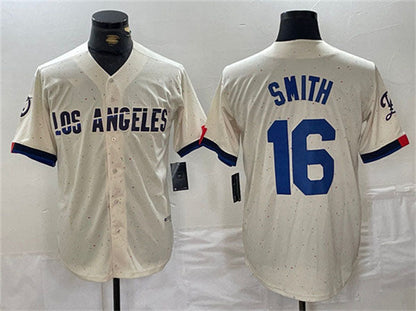 LA.Dodgers #16 Will Smith Player Cream Stitched Baseball Jerseys baseball jersey product view 1