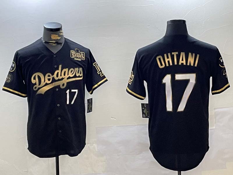 LA.Dodgers #17 Shohei Ohtani Player Black Gold Cool Base Stitched Baseball Jerseys baseball jersey product view 1