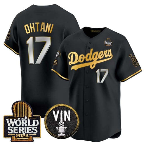 LA.Dodgers #17 Shohei Ohtani Player Black Gold Limited Stitched Baseball Jerseys baseball jersey product view 1