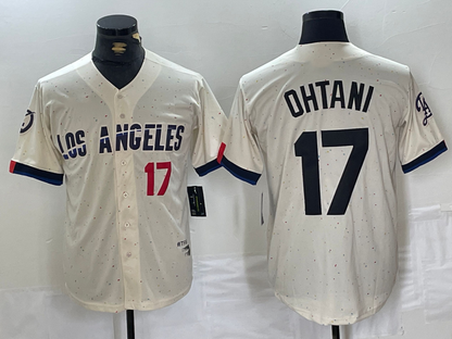 LA.Dodgers #17 Shohei Ohtani Cream Limited Stitched Baseball Jerseys Player Jersey baseball jersey product view 1