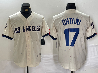 LA.Dodgers #17 Shohei Ohtani Cream Player Game Jersey Limited Stitched Baseball Jerseys baseball jersey product view 1