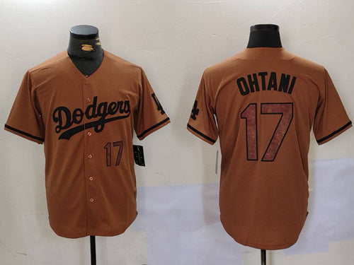 LA.Dodgers #17 Shohei Ohtani Player Jersey Olive Cool Base Limited Stitched Baseball Jerseys baseball jersey product view 1