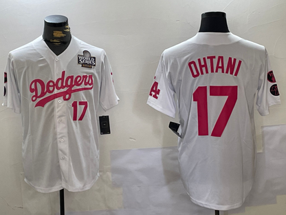 LA.Dodgers #17 Shohei Ohtani Player White Pink Limited Cool Base Stitched Baseball Jerseyss baseball jersey product view 1