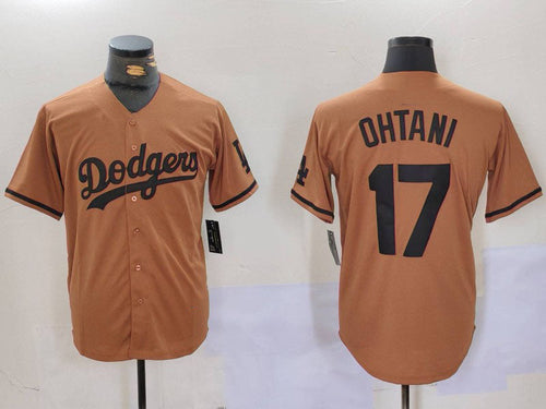 LA.Dodgers #17 Shohei Ohtani Player Olive Black Cool Base Limited Stitched Baseball Jerseys baseball jersey product view 1