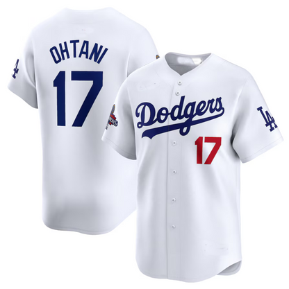LA.Dodgers #17 Shohei Ohtani Player White World Series Champions Home Limited Stitched Baseball Jerseys baseball jersey product view 1
