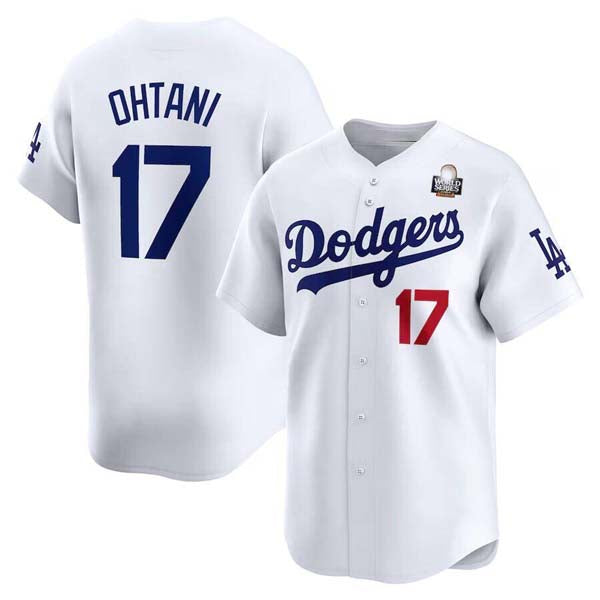 LA.Dodgers #17 Shohei Ohtani Player White World Series Home Limited Cool Base Stitched Baseball Jerseys baseball jersey product view 1
