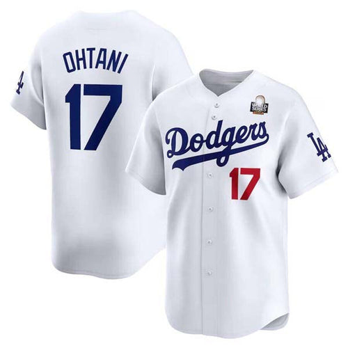 LA.Dodgers #17 Shohei Ohtani Player White World Series Home Limited Cool Base Stitched Baseball Jerseys baseball jersey product view 1