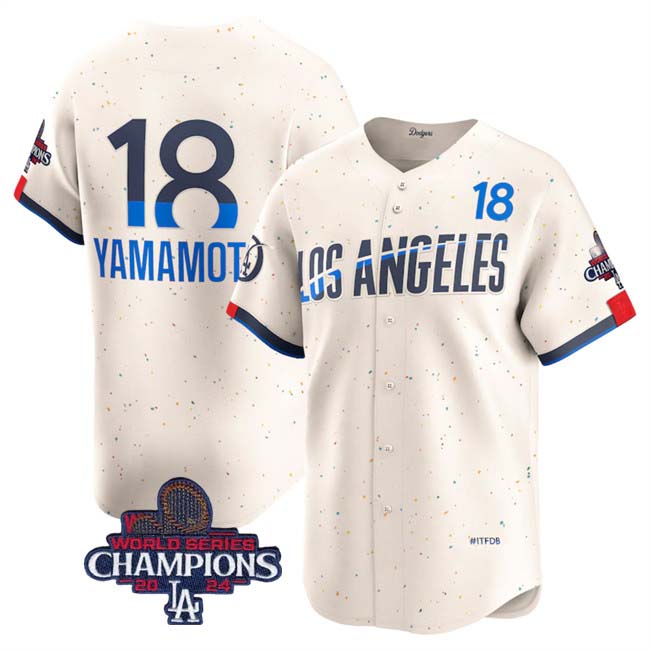 LA.Dodgers #18 Yoshinobu Yamamoto Cream Player Jersey City Connect Limited Stitched Baseball Jerseys baseball jersey product view 1