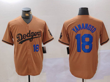LA.Dodgers #18 Yoshinobu Yamamoto Olive Cool Base Limited Stitched Baseball Jerseys Player Jersey baseball jersey product view 1