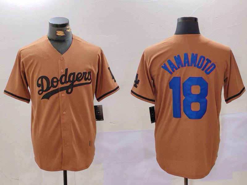 LA.Dodgers #18 Yoshinobu Yamamoto Player Game Jersey Olive Cool Base Limited Stitched Baseball Jerseys baseball jersey product view 1