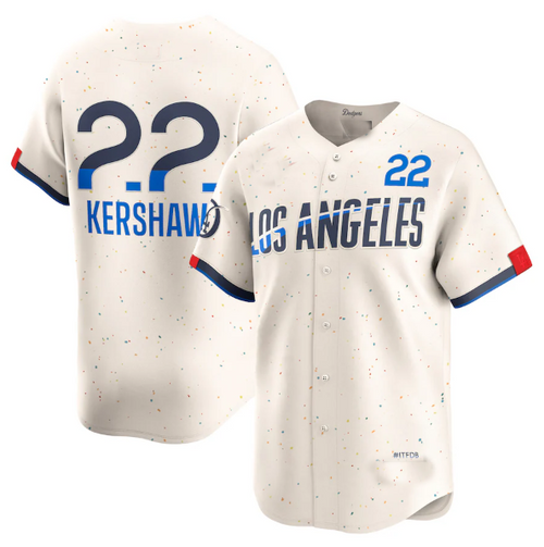LA.Dodgers #22 Clayton Kershaw Player Cream City Connect Limited Player Baseball Jerseys baseball jersey product view 1