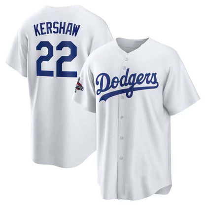 LA.Dodgers #22 Clayton Kershaw Player White World Series Champions Home Stitched Baseball Jerseys baseball jersey product view 1