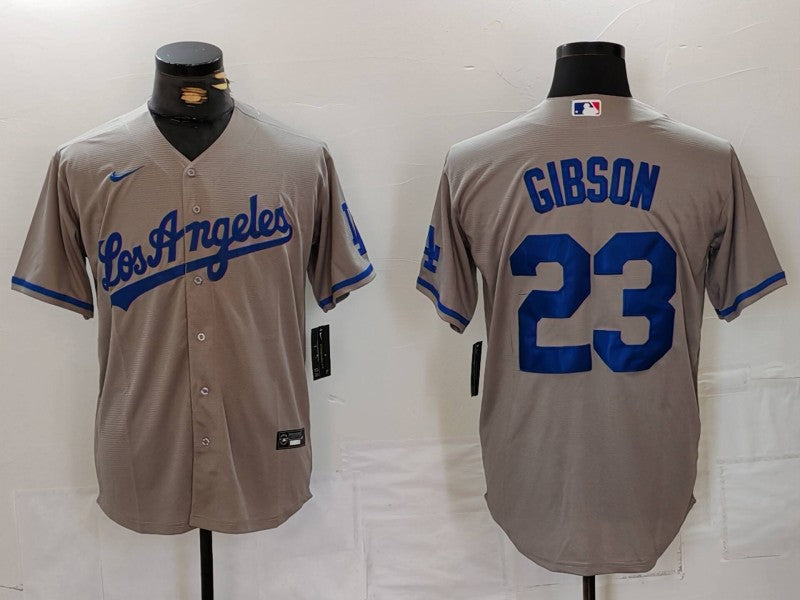 LA.Dodgers #23 Kirk Gibson Player Grey With los Cool Base Stitched Baseball Jerseys baseball jersey product view 1