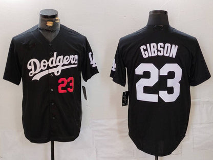 LA.Dodgers #23 Kirk Gibson Player Jersey Black Cool Base Stitched Baseball Jerseys baseball jersey product view 1