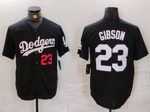 LA.Dodgers #23 Kirk Gibson Player Jersey Black Cool Base Stitched Baseball Jerseys baseball jersey product view 1