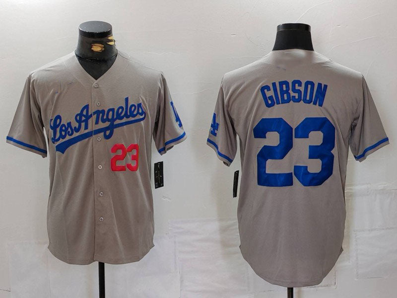 LA.Dodgers #23 Kirk Gibson Grey Player Jersey With los Cool Base Stitched Baseball Jerseys baseball jersey product view 1