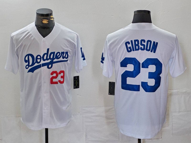 LA.Dodgers #23 Kirk Gibson Player White Cool Base Stitched Baseball Jerseys baseball jersey product view 1