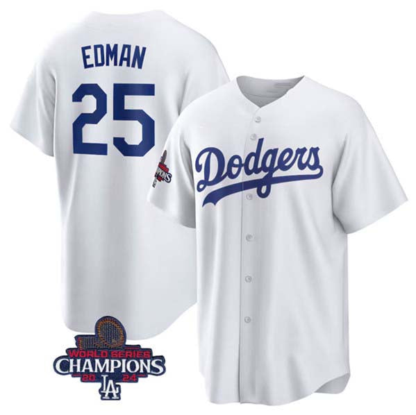 LA.Dodgers #25 Tommy Edman Player White Cool Base Stitched Baseball Jerseys baseball jersey product view 1