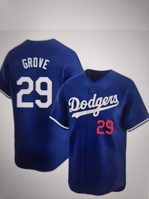 LA.Dodgers #29 Michael Grove Player Game Jersey Blue Stitched Baseball Jerseys baseball jersey product view 1