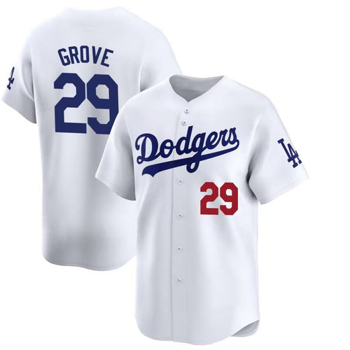 LA.Dodgers #29 Michael Grove Player Game Jersey White Stitched Baseball Jerseys baseball jersey product view 1