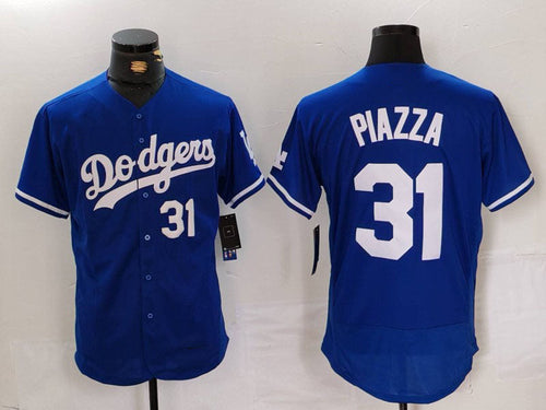 LA.Dodgers #31 Mike Piazza Blue Flex Base Stitched Baseball Jerseys Player Game Jerseys baseball jersey product view 1