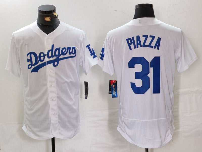 LA.Dodgers #31 Mike Piazza White Flex Base Stitched Baseball Jerseys Player Jersey baseball jersey product view 1