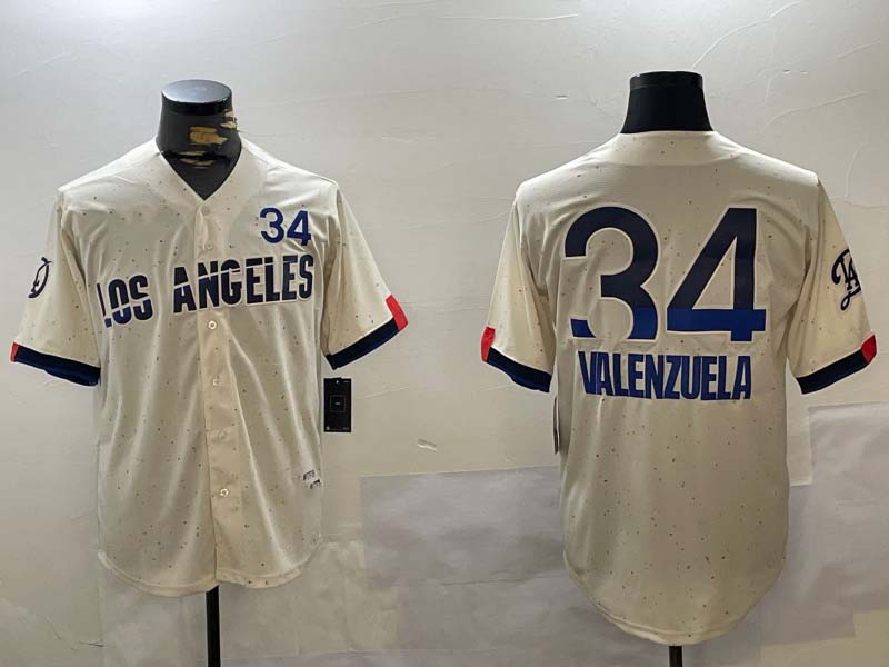 LA.Dodgers #34 Fernando Valenzuela Player Authentic Collection Stitched Baseball Jerseys baseball jersey product view 1