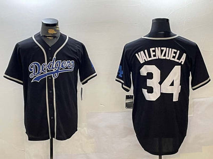 LA.Dodgers #34 Fernando Valenzuela Black Authentic Collection Stitched Baseball Jerseys Player Jersey baseball jersey product view 1