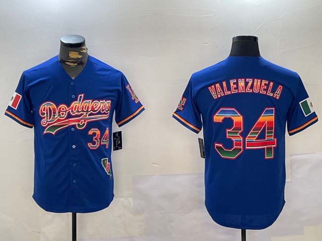 LA.Dodgers #34 Fernando Valenzuela Player Royal Cool Base Game Stitched Baseball Jerseys baseball jersey product view 1
