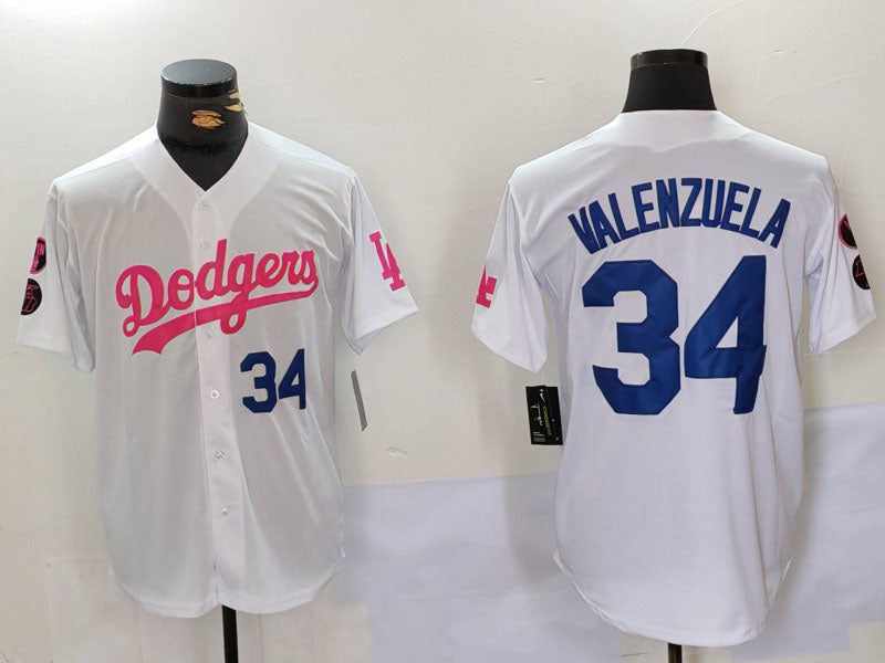 LA.Dodgers #34 Fernando Valenzuela Player Game Jersey WhiteStitched Baseball Jerseys baseball jersey product view 1