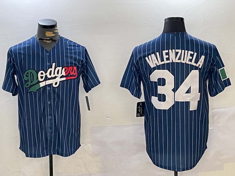 LA.Dodgers #34 Fernando Valenzuela blue Player Jersey Authentic Collection Stitched Baseball Jerseys baseball jersey product view 1