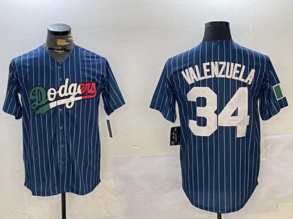 LA.Dodgers #34 Fernando Valenzuela blue Player Jersey Authentic Collection Stitched Baseball Jerseys baseball jersey product view 1
